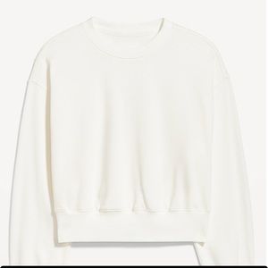 NWT OLD NAVY Drop-Shoulder Cropped Sweatshirt Color: Sea Salt  SIZE X-LARGE